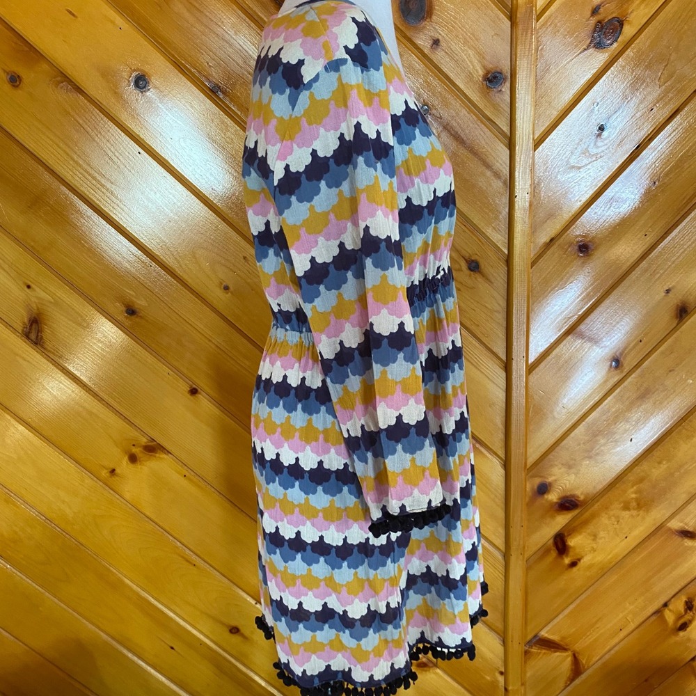 Boden Women's Multicolor Stripe Cloud Print Beach Cotton Dress M gauzy - Picture 7 of 7